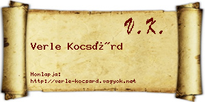 Verle Kocsárd névjegykártya